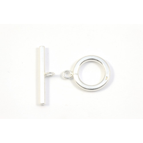 SMOOTH 15MM TOGGLE CLASP STERLING SILVER 